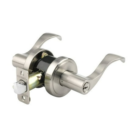 Brink's High Security Keyed Entry Wave Lever, Satin Nickel Finish