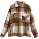 thumbnail image 1 of Chaqueta de manga corta para mujer, estilo vintage, con botones, mezcla de lana, a cuadros, para camisa 03 Camel XS 03 Camel XS Xishao ropa, 1 of 2