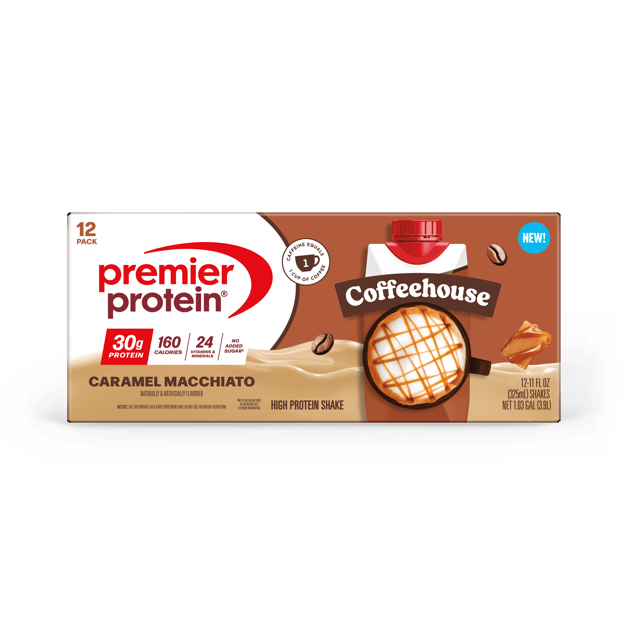 Premier Protein Shake, Coffeehouse Caramel Macchiato, 30g Protein, 11 fl oz, 12 Ct