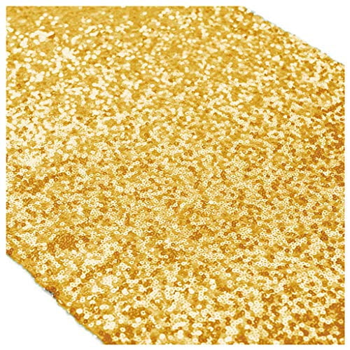 ShinyBeauty Wedding Decor Sequin Table Runner,2pcs Gold-12x72-Inch Party Runner Table Runner for Party 0719E 