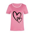thumbnail image 3 of Aayomet Shirts For Women Women T-Shirt Round Neck Short Sleeve Top Casual Funny Cute Teen Girl Tee,Pink 3XL, 3 of 3