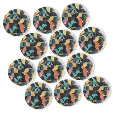 

Strong Refrigerator Magnet Fridge Sticker Beautiful Curved - Shape Pattern 12Pcs Beautiful Photo Decorative Magnet Set Small Round Crystal Glass Craftwork for Refrigerator Decor