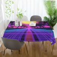 thumbnail image 3 of Yayeee Tablecloths 60" x 108" Rectangle Wrinkle Resistant Party Table Cover, Purple Neon Road, 3 of 8
