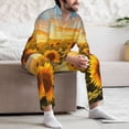 thumbnail image 7 of Sikiie Beautiful Golden Sunflower Field Mens Pajama Set, Soft Warm Long Sleeve Sleepwear, Cozy Button-Down Pjs for Men-Small, 7 of 7
