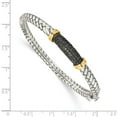 thumbnail image 2 of 14K Two-Tone Gold bracelet Diamonds Yellow Textured Diamond Round Black, 2 of 2