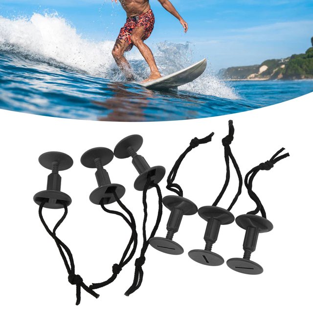 Tabla de Surf de 6 Uds, Accesorio de Tabla de Surf de Cuerda de Pierna de Correa de Plástico de Nailon Conchufe Negro