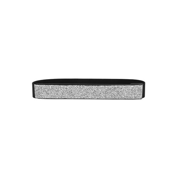 Cinturón elástico para mujeres INSPIRE CHIC con incrustaciones de strass, versátil para vestidos, cinturones de cintura 70x3.7cm/27.6x1.5" plata blanca