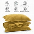 thumbnail image 6 of Ameha 3 Piece Quilt Set Chevron Embossed Bedspread Reversible Ultrasoft Microfiber Adult Bedding Ochre Color King, 6 of 9