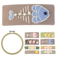thumbnail image 2 of Coofit Embroidery Kit Creative Fish Floral Needlework Kit DIY Hair Clip with Hoop, 2 of 10
