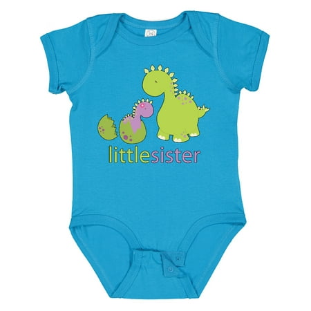 

Inktastic Little Sister Purple Gift Baby Girl Bodysuit