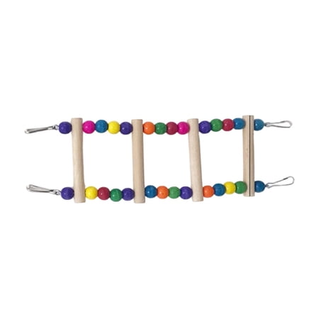 Natural Wood Bird Climbing Ladder Toy, Durable Parrot Play Gym Perch for Cockatiels, Conures & Small Birds, Climbing Accessory, 9in