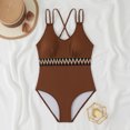thumbnail image 4 of PuLe Women's One Piece Swimsuit Plunge Neckline Cutout Criss Cross Bathing Suit ﻿ ﻿, 4 of 5