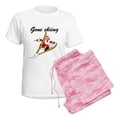 thumbnail image 6 of CafePress - Santa's Gone Skiing Women's Light Pajamas - Women's Short Sleeve Print T-Shirt and Pants Light Cotton Pajama Set, 6 of 7