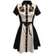 thumbnail image 1 of Vestido camisero vintage para mujer con estampado floral western: botones, corte A, cintura elástica, vestido midi retro de verano., 1 of 4