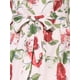 thumbnail image 5 of INSPIRAR CHIC Vestido Midi Floral de Manga Abullonada con Cuello Peter Pan de Cintura Alta en S Beige Rojo, 5 of 6
