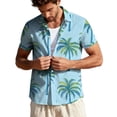 thumbnail image 7 of Cloaraye Mens Beach Shirts Short Sleeve Button Up Hawaiian Shirt Casual Summer T-Shirts Fashion Floral Print Lapel Holiday Top, 7 of 7