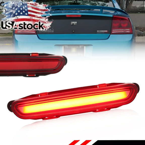 1PCS Red Lens Rear Center 3rd Third Tail Light Rear Light Brake Lights Backup Lights Reverse Light With Red LED For 2006 2007 2008 2009 2010 Dodge Charger