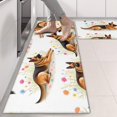 thumbnail image 2 of Kitchen Rugs Sets Of 2,German Shepherd Dogs with Flowers Anti Fatigue Kitchen Mat Rugs Non Slip Washable,Decorative Kitchen Floor Mats for Kitchen,Sink,Laundry,17"X47", 2 of 5