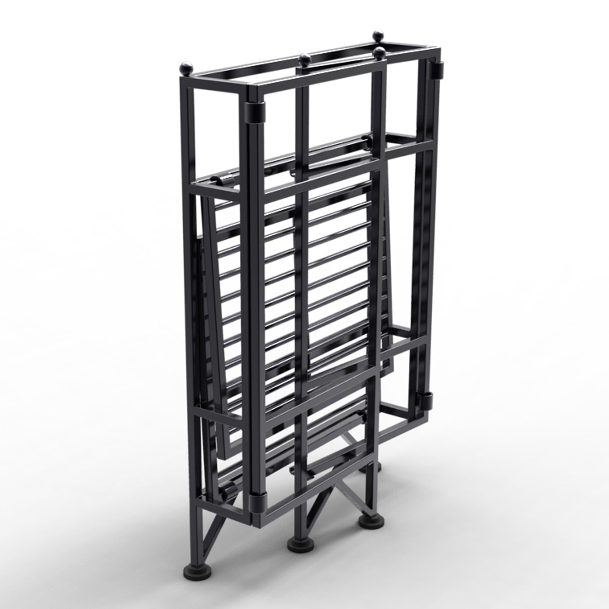 Convenience Concepts Xtra Storage 2 Tier Folding Metal Shelf, Black