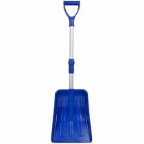 Kids Snow Shovel Toys for Winter - 25'' Square Small Digging Shovels, Adjustable D-Grip Handle, Plastic Aluminum Blade, Mini Snow Removal Tool for Beach Driveway Car Garden Snowman , Blue