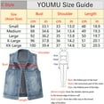 thumbnail image 2 of YM YOUMU Women Denim Vest Button Up Sleeveless Jean Jacket Waistcoat Tops, 2 of 5