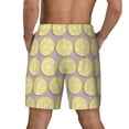 thumbnail image 3 of Kdxio Yellow Lemon Slices Print Men's Swim Trunks with Compression Liner 7 Inch Inseam Quick Dry Swim Shorts, 3 of 7