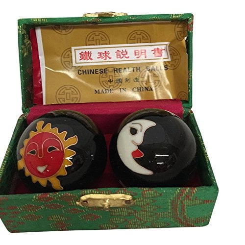 Baoding Balls Chinese health Massage Exercise Stress Balls Black Moon