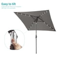 thumbnail image 2 of Sonerlic Patio 6.5x6.5 FT LED Market Umbrellas With Solar Lights, Table Umbrella for Patio and Outdoor With Tilt Button for Deck and Pool,Gray, 2 of 7