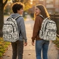 thumbnail image 3 of HUISEFOR Camo Fish Bow School Backpack for Girls 17 Inch Large Capacity Bookbag with Front Zipper, Lightweight School Bag Casual College Students Backpacks Comfortable Laptop Bags, 3 of 7