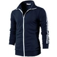 thumbnail image 1 of H2H Mens Casual Slim Fit Lightweight Line Training Full Zip-up Jacket NAVY US 3XL/Asia 4XL (CMOJA0103), 1 of 6