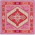 thumbnail image 2 of SAFAVIEH Bellagio Major Bordered Wool Area Rug, Red Pink/Ivory, 7' x 7' Square, 2 of 11