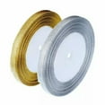 thumbnail image 6 of U8MO 50 Yards 1/4" (6mm) Sparkly Metallic Ribbon Wedding Christmas Wrap Craft-Gold, 6 of 6