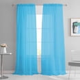 thumbnail image 2 of Sheer Curtains 106 Inches Long Bedroom Light Filtering Sheer Voile Rod Pocket Drapes Panels for Living Room 2 Pieces Each is 55x106 Inches, 2 of 7