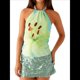 thumbnail image 1 of Top Corto Sin Mangas con Cuello Halter Y2K para Mujer, Estampado Floral, Espalda Abierta, Estilo Urbano de Verano Verde M, 1 of 10