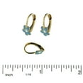 thumbnail image 3 of 18 K Yellow  Gold Blue and White enamel  Leverback earrings, 3 of 4