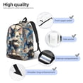 thumbnail image 3 of Balery Exotic Blue Cat Mochila Clásica Impresa Básica para Viaje, Mochila Escolar Resistente al Agua, Mochila de Lona con Correas Ajustables-Medium, 3 of 5