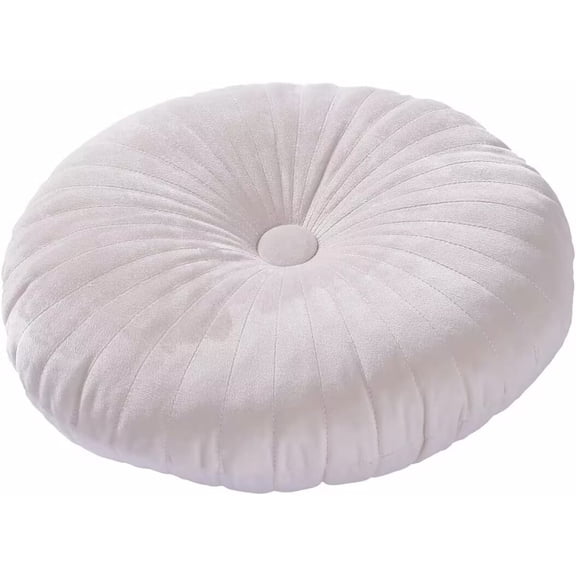 Pakyozj Round Pillow Cushion for Couch Velvet Decorative Small Throw Pillow Solid Color for Living Room Bed Floor 13.7”