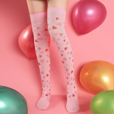 

ERTUTUYI Women Girls Valentine s Day Socks Heart Love Prints Socks Party Accessories D