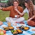 thumbnail image 2 of Contenedores de Preparaci&oacute;n de Comidas, 30pcs Contenedores para Alimentos Reutilizables de 34 oz, Meal Prep Containers con 3 Compartimentos con Tapas, Aptos para Microondas/Congelador/Lavav, 2 of 9