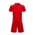 thumbnail image 3 of Loopsun Boys Short Sleeve V Neck Tank Top Solid Shirt and Shorts Uniform Outfit Red, 8-9 Years, 3 of 5