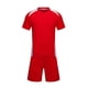 thumbnail image 2 of Conjuntos de blusas y camisas de manga corta con cuello en V. Conjunto de traje de fútbol de color sólido para niños para juegos deportivos universitarios, partidos de rendimiento, uniformes de entren, 2 of 5
