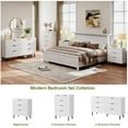 thumbnail image 6 of Twister.CK Modern 6 Drawer Double Dresser for Bedroom, Wide Chest of Drawers, Wooden TV Stand, Clothes Storage Cabinet Organizer for Living Room, White, 6 of 6