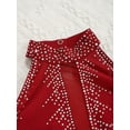 thumbnail image 5 of YONGHS Girls Sleeveless Shiny Rhinestone Gymnastic Leotard Ballet Dance Figure Ice Skating Dress Burgundy 8, 5 of 8