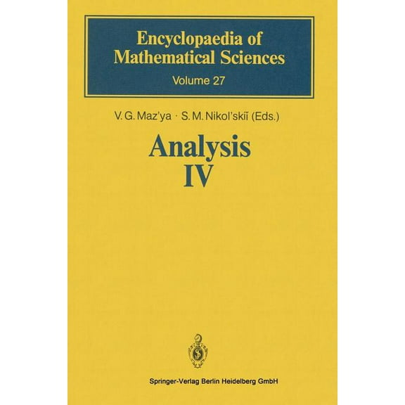 Encyclopaedia of Mathematical Sciences Analysis IV: Linear and Boundary Integral Equations, Book 27, (Paperback)