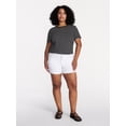 thumbnail image 2 of Time and Tru Women's Mid Rise Roll Cuff Denim Shorts, 4" Inseam, Sizes 0-20, 2 of 6