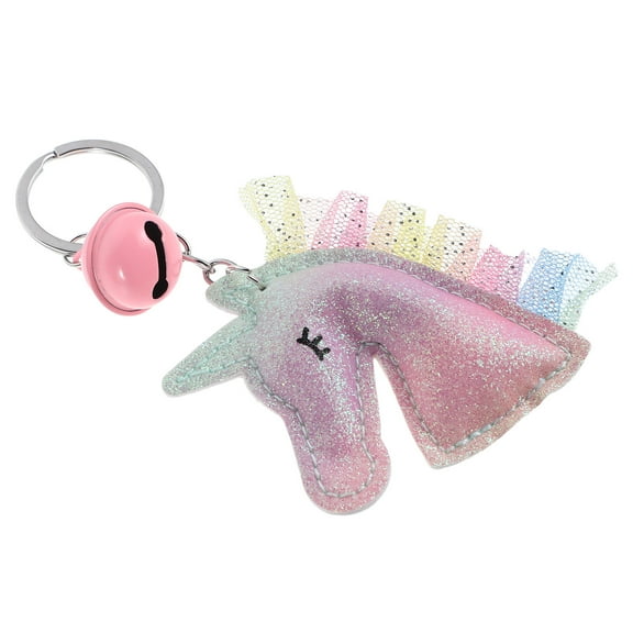 WORGEOUS Unicorn Keychain Pu Bag Pendant With Bell Cute Animal Keyring Pendant Charm For Womern Girls Car Keys Handbags And Backpack Accessories