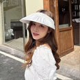 thumbnail image 4 of Sombrero de visera para mujer, de ala ancha, con protección UV UPF 53+, plegable, para playa, deportivo, plisado, para verano, 4 of 5