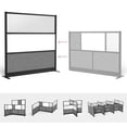 thumbnail image 6 of Luxor Workflow Modular Wall Room Divider System - Black Frame - 70" x 70" Wide Panel Starter Wall with Whiteboard, Freestanding, 6 of 7