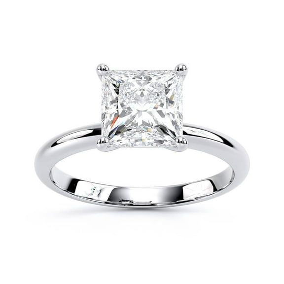 Oryn Jewel 1.5 Ct Princess Cut Lab Created Diamond Wedding Ring - Elegant Solitaire Engagement Ring for Women - 14K White Gold Over Prong Set Diamond Ring - Daily Wear Rings for Her