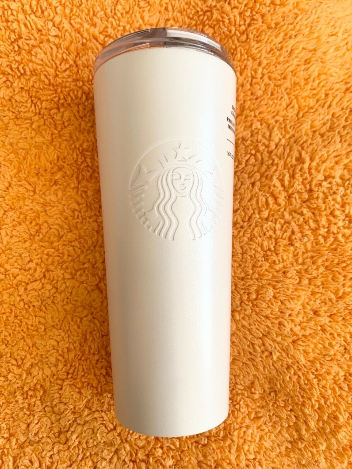 Starbucks 2021 China Summer White 12oz Stainless Tumbler & Fish Scales Bag Set 